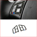 For BMW 3 Series E90 E92 2005-2012 Steering Wheel Button Cover Carbon Fiber