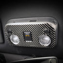 Car Retrofitting Carbon Fiber Reading Lights Panel Roof Lamps Decoration Frame Cover Trim For Ford Mustang 2015-2019