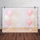 5x3FT 7x5FT 9x6FT Pink White Balloons Gray Wall Photography Backdrop Background Studio Prop