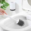 Wall Mounted /Floor Stand 360 TPR Soft Bristle Silicone Toilet Cleaning Brushes with Holder