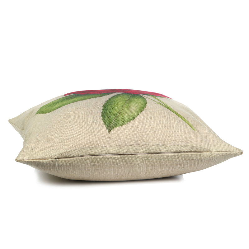 Rose Flowers Cotton Linen Throw Pillow Case Sofa Bed Car Cushion Cover Home Decor