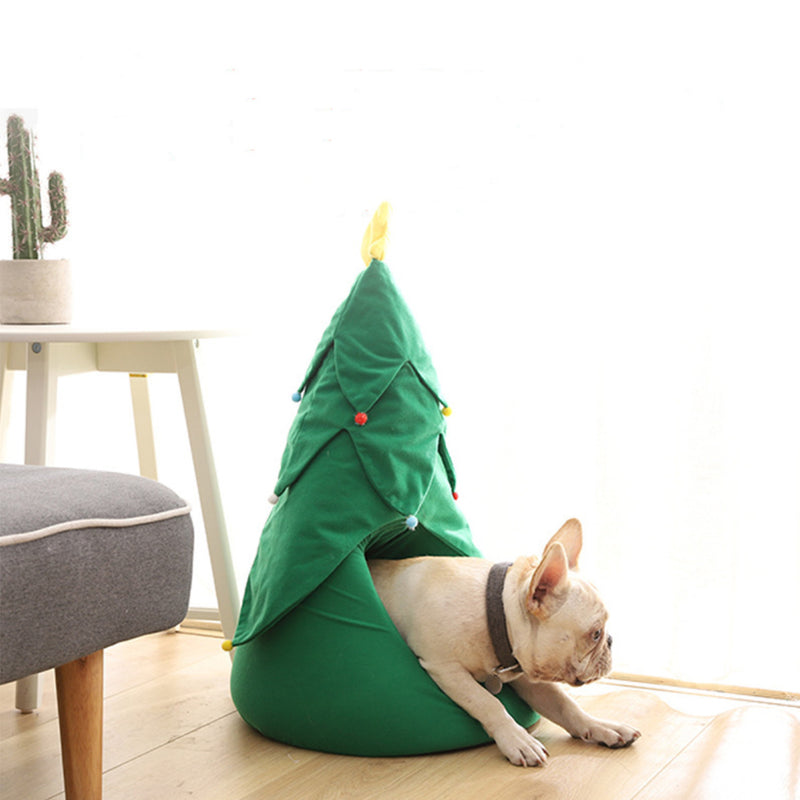 Christmas Tree Cartoon Pet Bed Dog Cat Puppy Warm Soft House Mat Nest