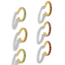 6Pcs Bohemian Fashion Small Ear Cuff Set Earring for Women Colorful Cubic S