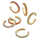 6Pcs Bohemian Fashion Small Ear Cuff Set Earring for Women Colorful Cubic S
