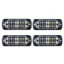4Pcs 20 LED Strobe Lights Emergency Flashing Warning Beacon Amber/White 12V