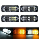 4Pcs 20 LED Strobe Lights Emergency Flashing Warning Beacon Amber/White 12V