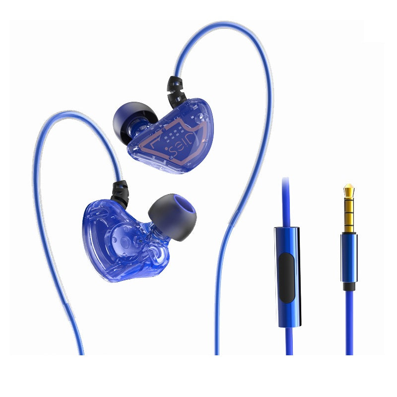 Bakeey X62 Graphene Double Dynamic Driver Earphone 3.5mm Wired In-ear Heavy Bass Stereo Earbuds with Mic
