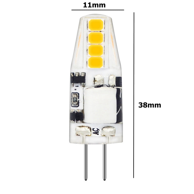 G4 2W 2835 SMD No Stroboscopic Silica gel Non-dimmable Chandelier LED Light Bulb Indoor Home Lamp AC/DC12V
