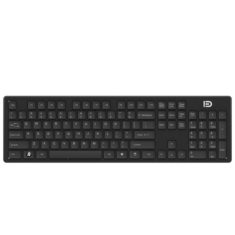FD K3 Portable Wireless Silent 104 Keys Keyboard Ultra-thin USB Office Chocolate Cap Keyboard with 2.4GHz USB Receiver