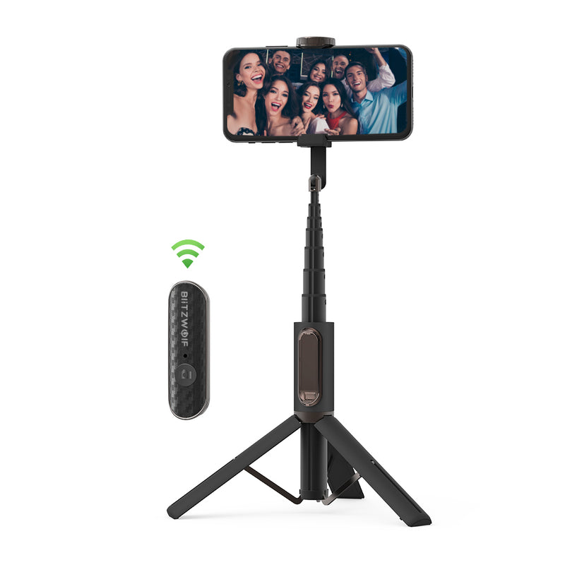 BlitzWolf BW-BS10 All In One Portable bluetooth Selfie Stick Hidden Phone Clamp with Retractable Tripod