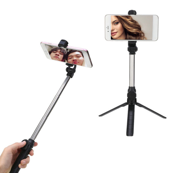 4 In 1 Wireless bluetooth Remote Control Selfie Stick Universal Extendable Tripod for Mobile Phones
