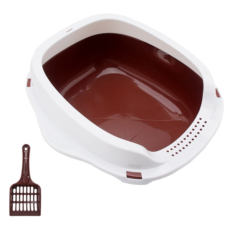 Large Size Cat Litter Box Semi-Closed Cat Sandbox Toilet for Pet Cat Traini D9O5