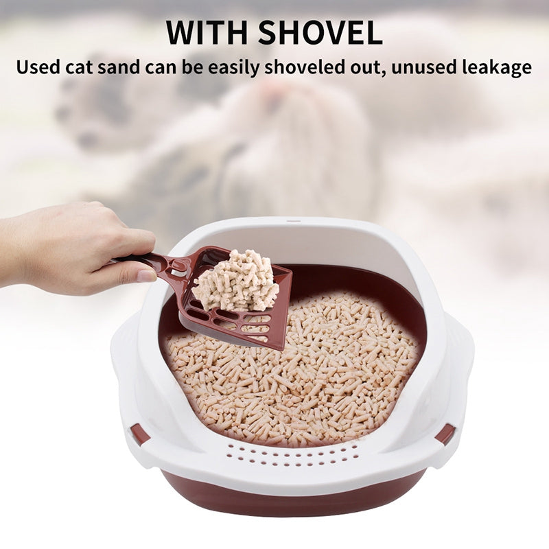 Large Size Cat Litter Box Semi-Closed Cat Sandbox Toilet for Pet Cat Traini D9O5