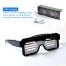 LUSTREON USB Chargeable LED Party Light Up Glasses with 8 Patterns for Nightclub Christmas Wearing
