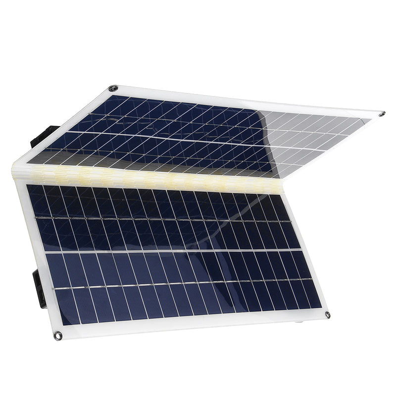 30W Dual USB+DC 12V/5V Folding Solar Power Panel System+Car Charger+Alligator Clip+Camping Light Bulb