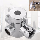 3 Way Shower Diverter Chrome G1/2 Inch T-Adapter Shower Components Adjustable Valve Adapter