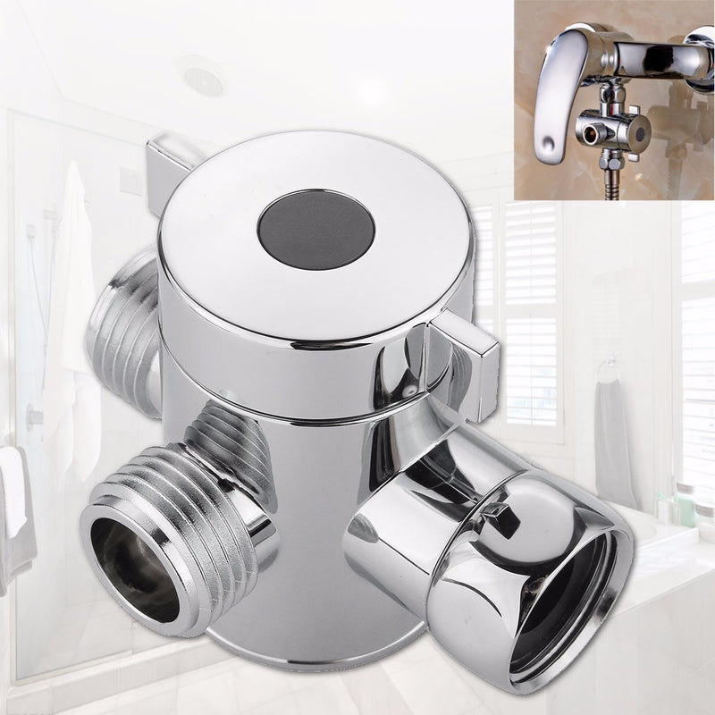 3 Way Shower Diverter Chrome G1/2 Inch T-Adapter Shower Components Adjustable Valve Adapter