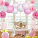 15Pcs Decorations Paper Flower Ball Paper Paper Lanterns Set Party Wedding  T9G7