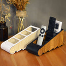 Organizer Four Grid Storage Box Stand Home Desktop Remote Control Holder Wo P3X9