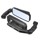 Universal Motorcycle Bike Rectangle Rear View Mirrors 8mm 10mm Black Carbon