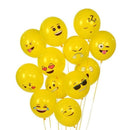 12Inches Random Smile Balloon Festive Balloon Cartoon Expression Balloon Yellow Inflatable Toys