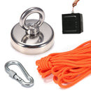 130kg D60mm Fishing Steel Ring Eyebolt Neodymium Magnet +10 Metre Rope