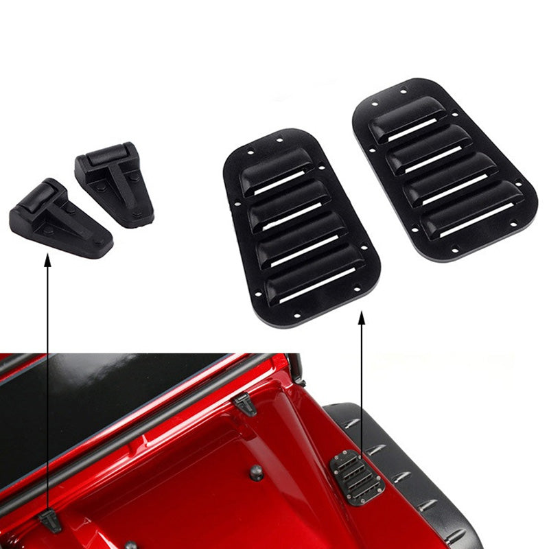 1 Set for TRX-4 Black Plastic Intake Grille Cover & Engine Cover Hinge for  M8D6