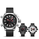MEGIR 2090 Fashion Men Digital Watch Chronograph Luminous Display Waterproof Leather Strap Dual Display Watch