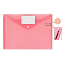 25 Pack Plastic Clear Document Folder with Label Pocket/Snap Button Closure U6C8