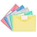 25 Pack Plastic Clear Document Folder with Label Pocket/Snap Button Closure U6C8