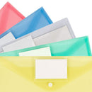 25 Pack Plastic Clear Document Folder with Label Pocket/Snap Button Closure U6C8