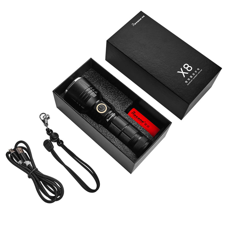 ROXANE X8 XHP50 XHP70 2654/4292 Lumens Super Bright Powerful 26650 Flashlight Set