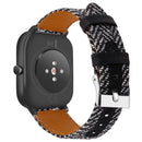 Bakeey 20MM Nylon Canvas Genuine Leather Watch Band For Amazfit GTS