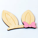 Wooden Wall Stickers Decor Ornaments Bunny Rabbit Ear Children Birthday Gif