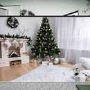 7x5FT White Room Christmas Tree Fireplace Photography Backdrop Studio Prop Background