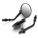 Pair Round 3inch Motorcycle Mirrors Black For Harley Davidson Ryca