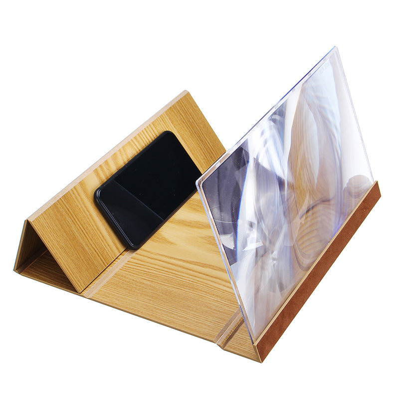 14" Wood 3D HD Phone Screen Magnifier Video Movie Amplifier For Smart Phone iPhone Samsung Huawei Xiaomi