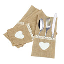 30Pcs Jute Burlap Lace Cutlery Pouch Wedding Tableware Party Decoration SuppJ2Z3