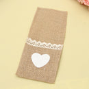 30Pcs Jute Burlap Lace Cutlery Pouch Wedding Tableware Party Decoration SuppJ2Z3