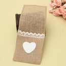 30Pcs Jute Burlap Lace Cutlery Pouch Wedding Tableware Party Decoration SuppJ2Z3