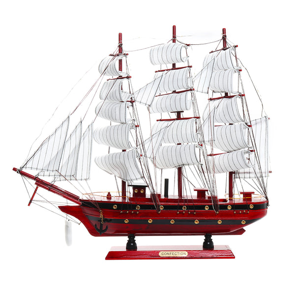 20" LED Light Wooden Craft Nautical Sailor Ship Sailing Boat Wood Sailboat Decorations