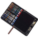 48 Roller Ball Pen Fountain Pen Ballpoint Pen Bag Brown Leather Pencil Case J4B4