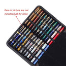 48 Roller Ball Pen Fountain Pen Ballpoint Pen Bag Brown Leather Pencil Case J4B4