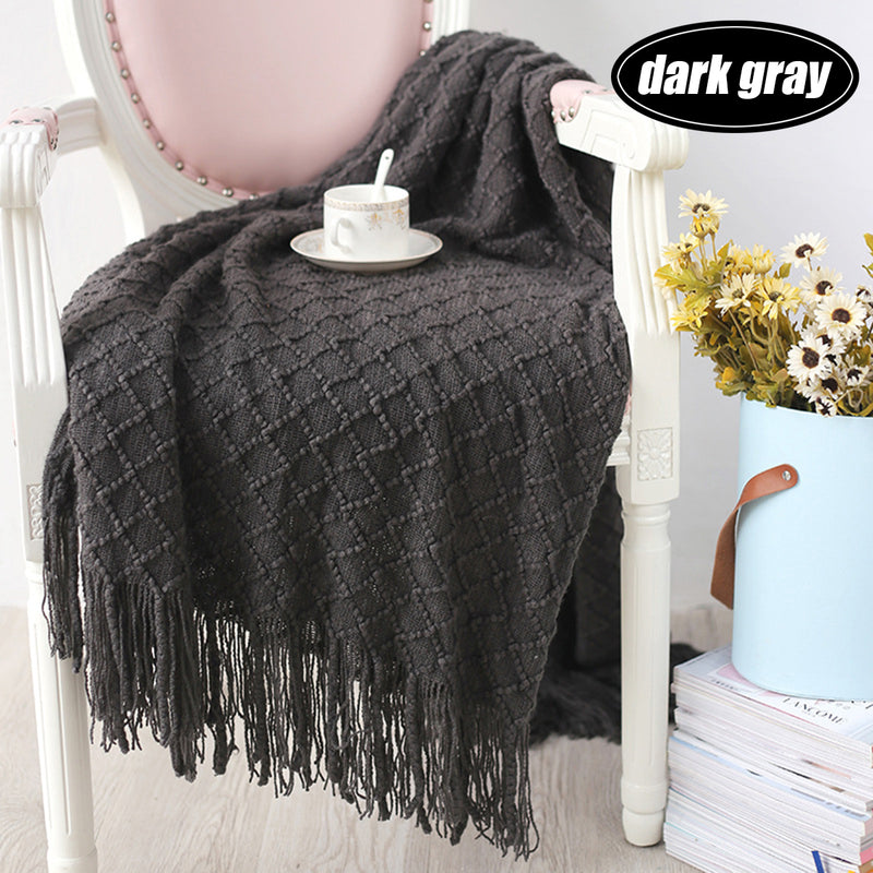 130*150cm(51" X 59") Sofa Throw Blanket Anti-electrostatic Tassels Air Condition Blankets Travel