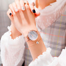 GAIETY G574 Colorful Rose Gold Steel Band Ladies Wrist Watch Ultra Thin Quartz Watch