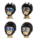 Motorcycle Scooter Half Helmet Hat Open Face Shield Visor With Sun UV Goggles