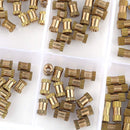 Suleve M2.5BN1 150Pcs M2.5 Brass Cylinder Knurled Nut Round Molded-in Insert Embedded Nuts Assortment Set