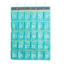 30 Pockets Waterproof cloth Fabric Storage Hanging Bag Numbered Classroom C F8M2