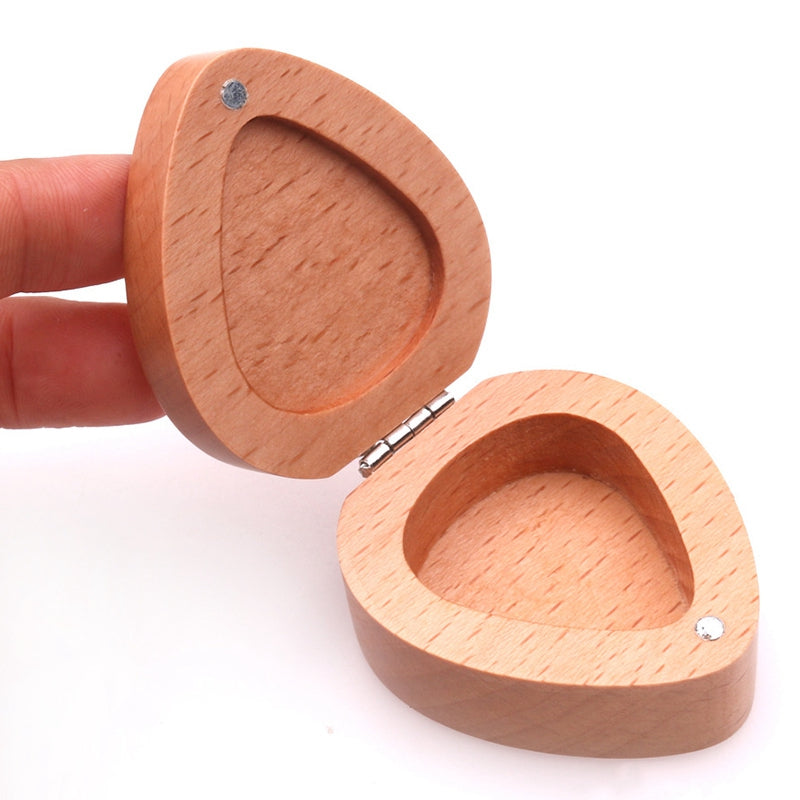 Guitar Guitar Picking Box Storage Box Picks Solid Wooden Hold Case Care Too