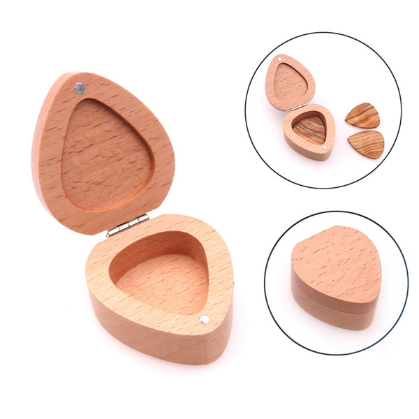 Guitar Guitar Picking Box Storage Box Picks Solid Wooden Hold Case Care Too